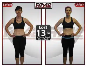 Personal training results - women's fitness transformation Fit in 42